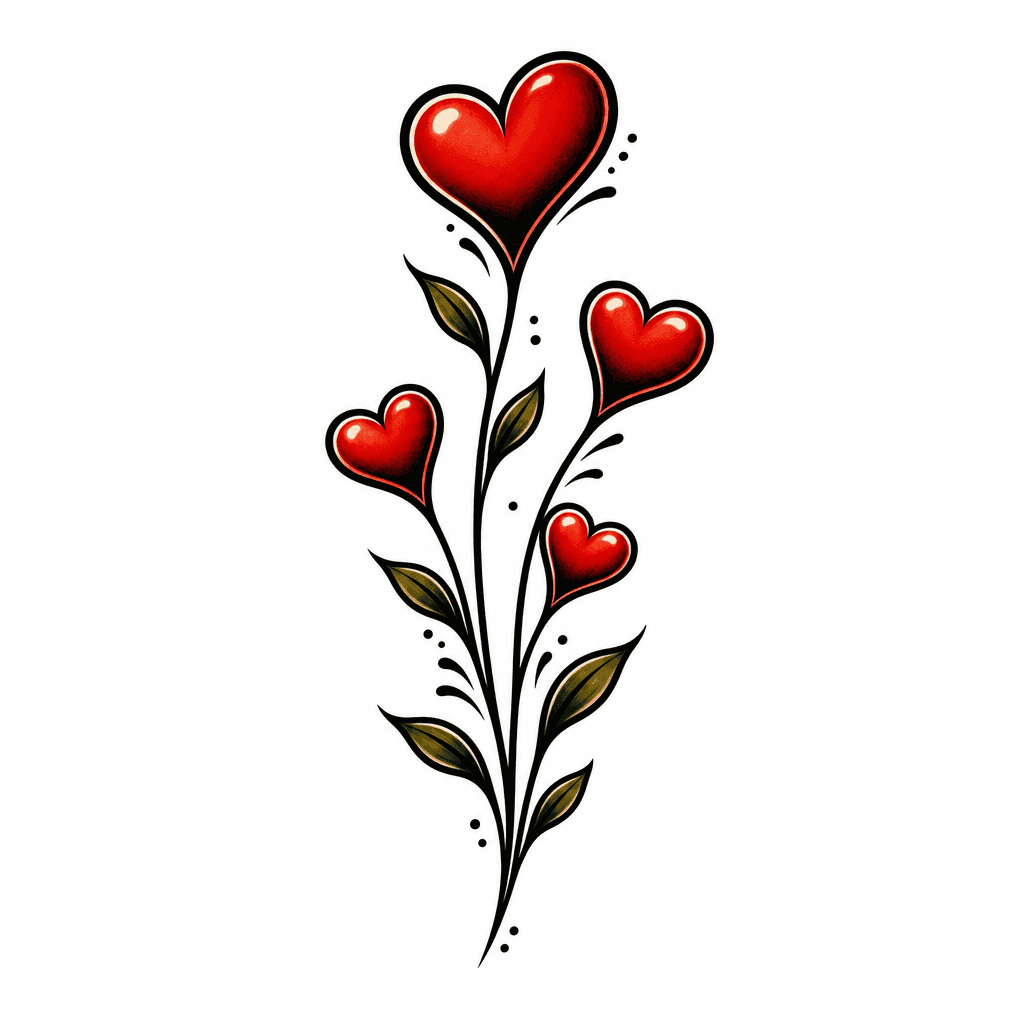 thin stems with hearts