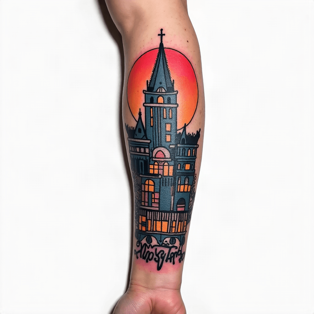 maak een sleeve tattoo met de text trust nobody en...