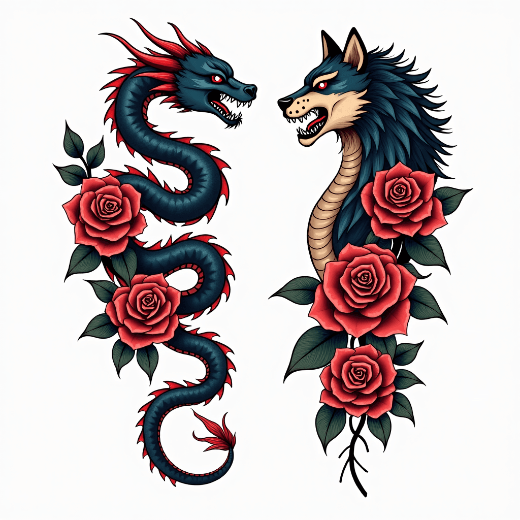 Unique, sexy dragon, snake lion, wolf, and deadly ...