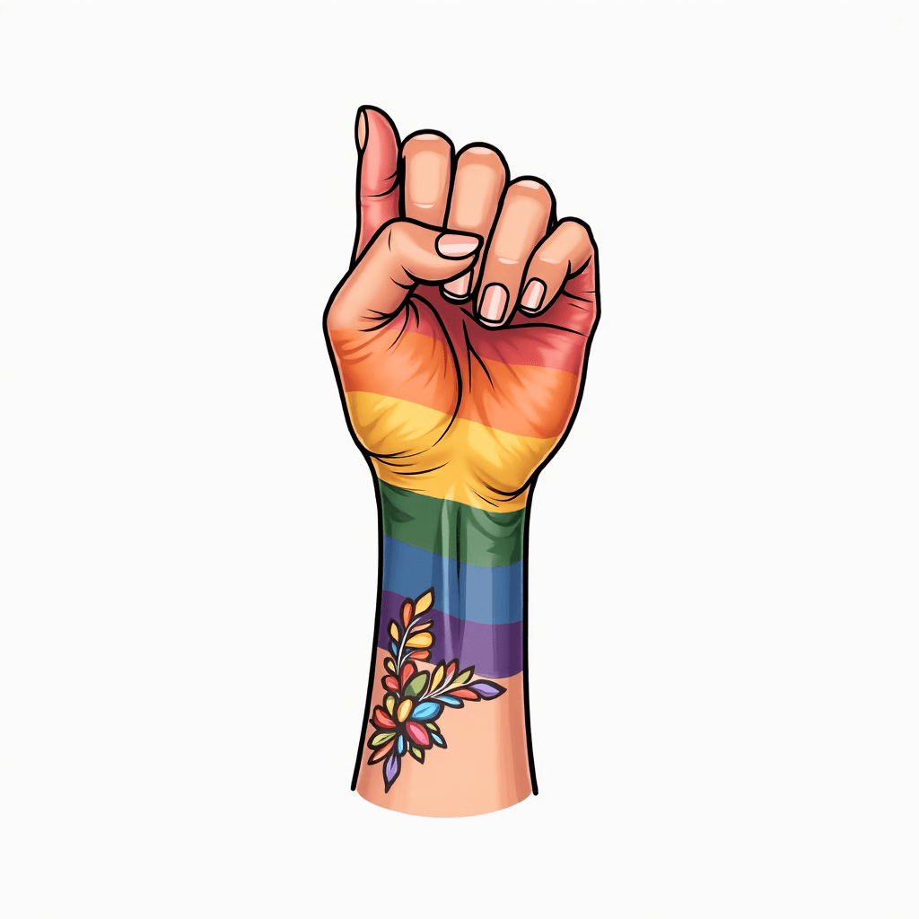 I want 25 pride-themed flash tattoos in simple sty…